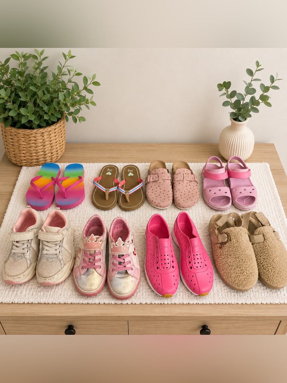 Toddler girl 12/13 shoe size lot Crocs, Native, Carters, Roxy, Cat & Jack